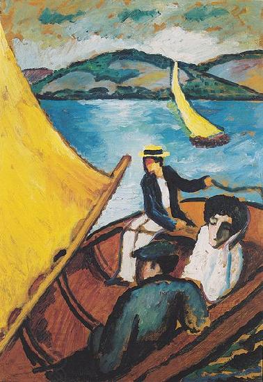 August Macke Segelboot auf dem Tegernsee oil painting picture